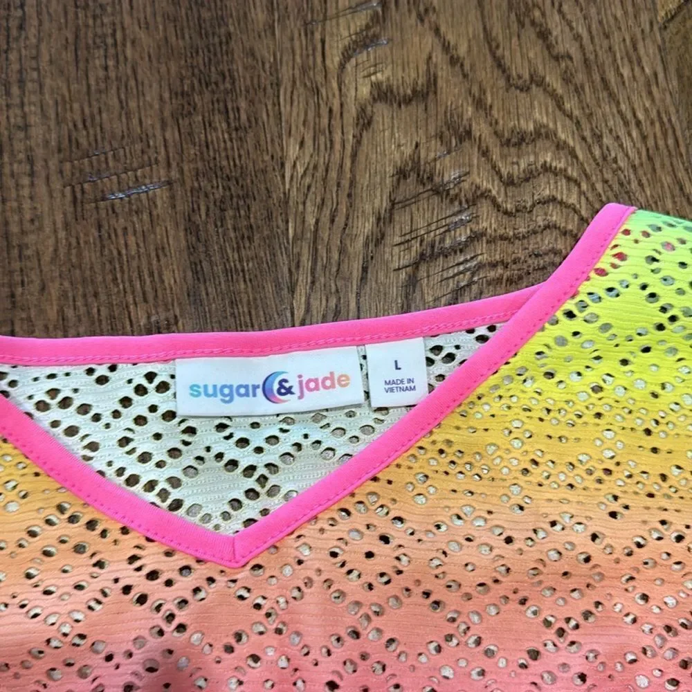 Girls Sugar & Jade tie dye swim cover up. Sz L.